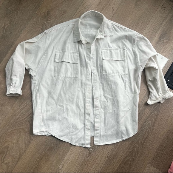 White Denim Overshirt Size Small - Picture 1 of 1